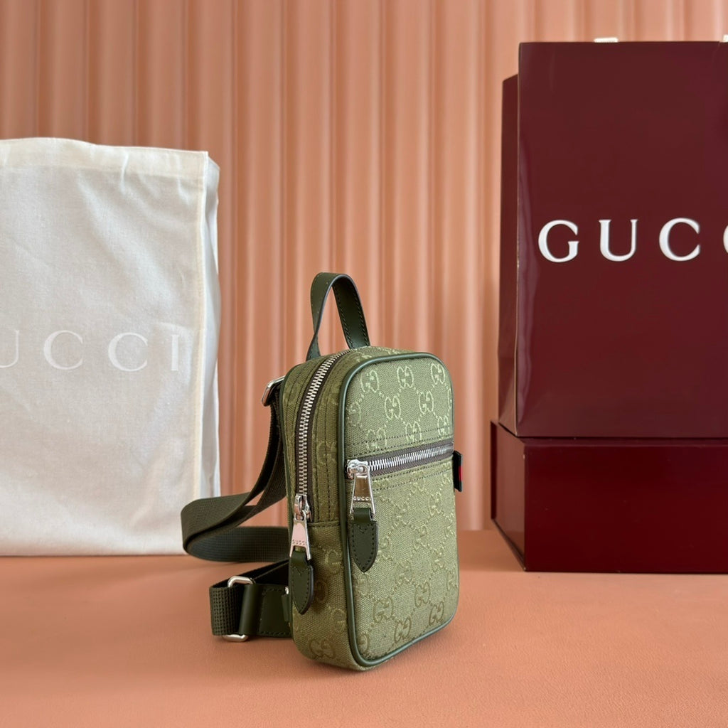 Bag Gucci GG Canvas Mini Slingbag Verde 12.5x17.5x4cm