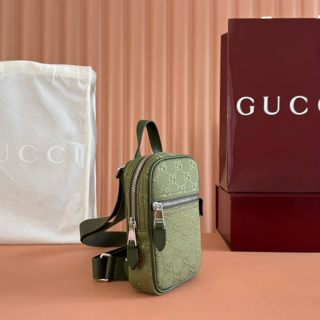 Bag Gucci GG Canvas Mini Slingbag Verde 12.5x17.5x4cm