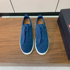 Zegna Triple Stitch em Camurça Azul
