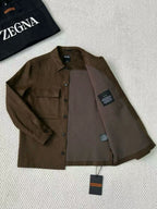 Camisa Social Zegna Marrom