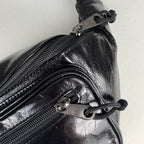 Pochete Balenciaga em Couro Preto Explorer Belt Bag 25cm