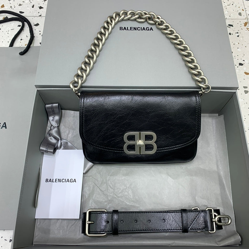 Bolsa Balenciaga BB Soft 23.5x14cm preta