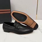 Mocassim Zegna Penny Loafer couro preto