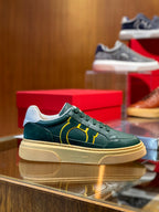Tênis Ferragamo Gancini em couro Verde