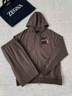 Conjunto Moletom Zegna Marrom