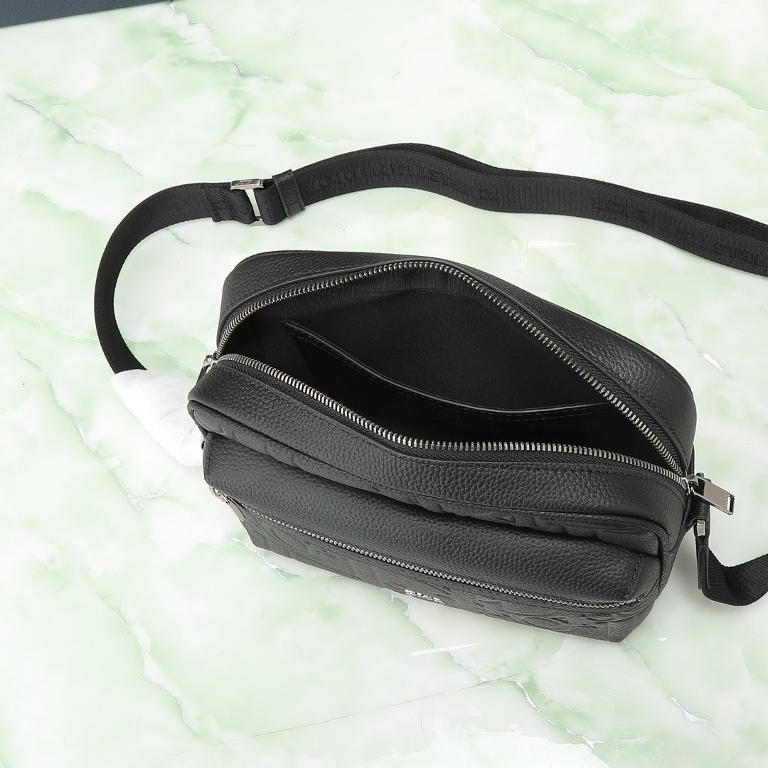 Pochete Dior Rider 2.0 Zipped Messenger Bag Preto 23x17x7.5cm