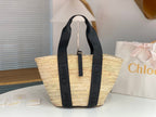Bolsa Chloé Grande em Raffia e Couro 45x24x18cm (5 cores)
