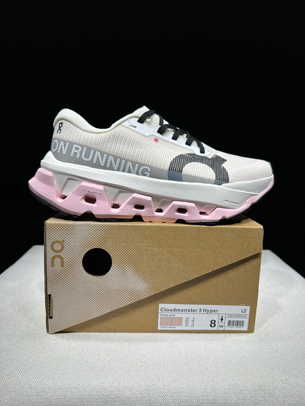 Tênis On Cloudmonster Hyper 3 rosa/branco