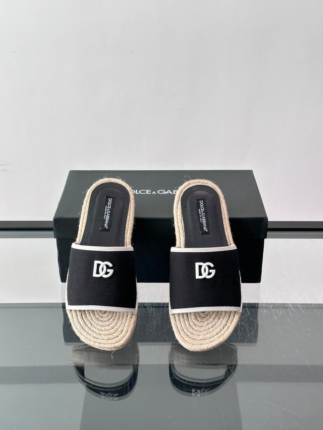 Espadrilhe DG com logo gravado preto