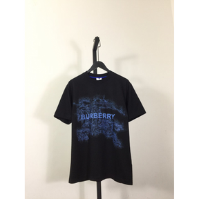Camisa Burberry de algodão Preta com logo Azul