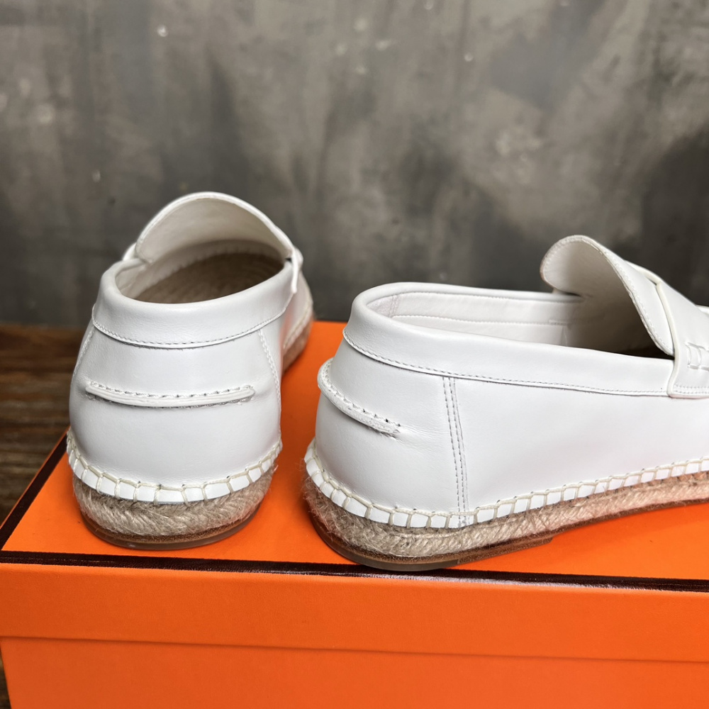Alpargata TRIP Hermès em Couro Branco