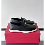 Sapato Mocassim Salvatore Ferragamo Casual Preto com Fivela Gancini