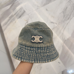 Chapéu Bucket Celine Triomphe Jeans Washed