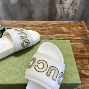 Gucci Slide Branca/Dourada