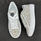 Tênis Versace Barocco Greca de Jacquard Bege