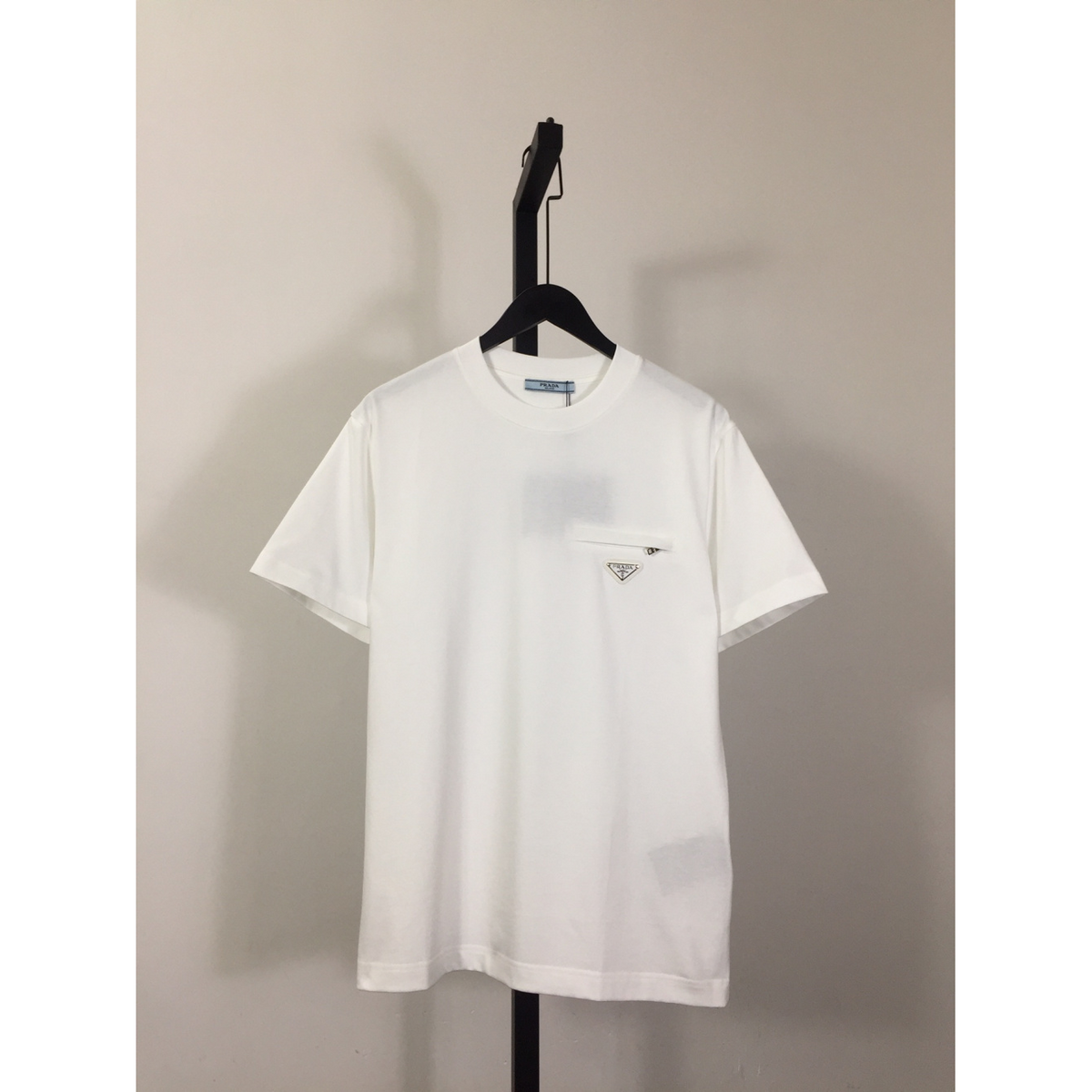 Camisa Prada em algodão com Bolso de zíper Branca