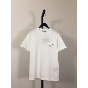 Camisa Prada em algodão com Bolso de zíper Branca