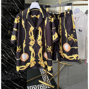 Conjunto Versace Camisa e Bermuda Cameo de Seda