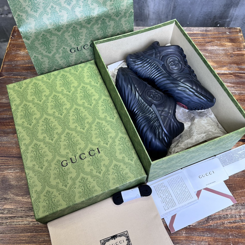 Tênis Gucci Ripple Couro Preto