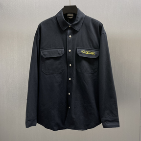 Sobrecamisa DIOR AND LEWIS HAMILTON Denim de algodão azul-marinho