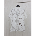 Camiseta de Algodão Louis Vuitton Bordado LV Arabesque Branca
