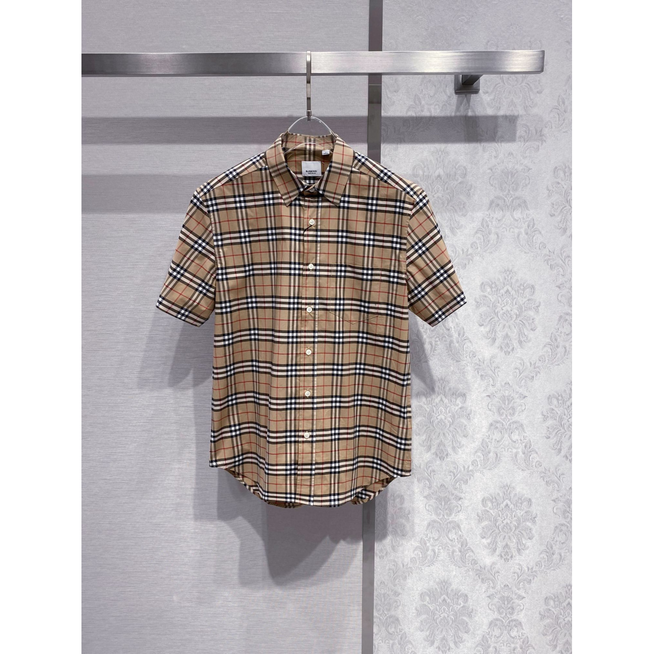Camisa Burberry de algodão Check cor Areia