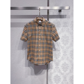 Camisa Burberry de algodão Check cor Areia