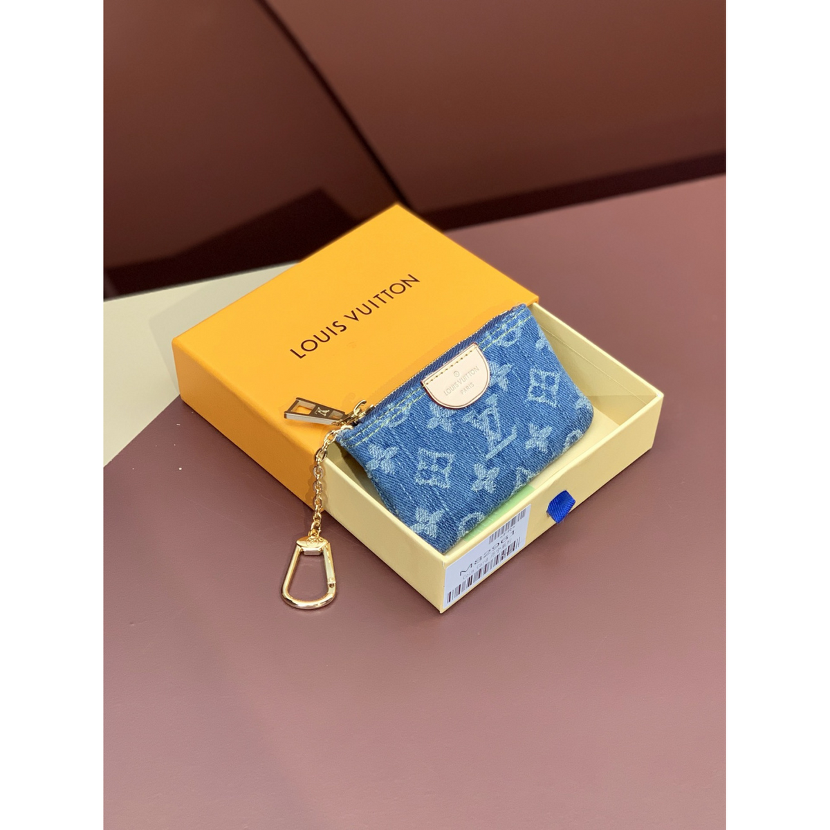 Carteira Louis Vuitton Key Pouch Denim Monogram 12x7x1.5CM