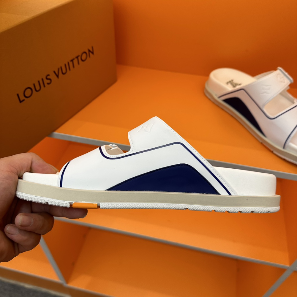 Chinelo Lv Trainer Branco/Azul