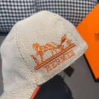 Boné Hermès Baseball Off/Laranja  Logo H