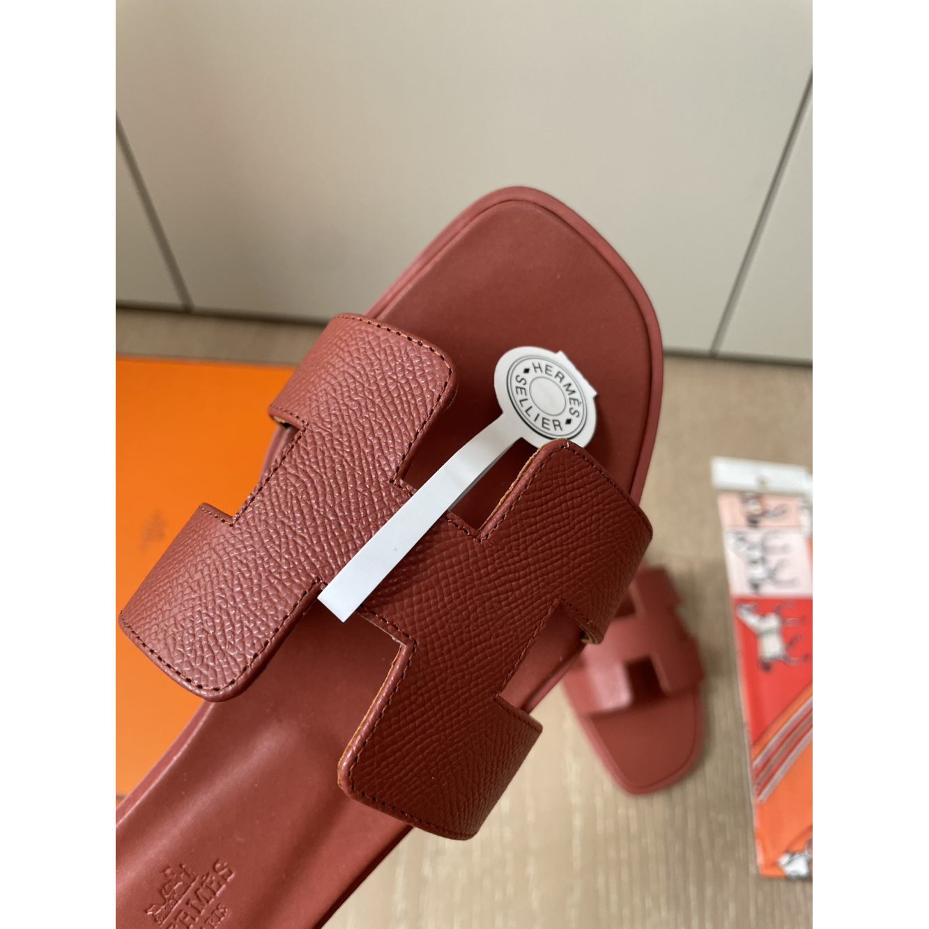Sandália Hermès Oran Vermelho