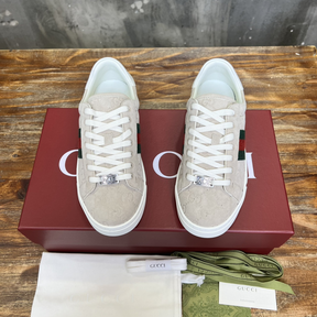 Gucci Sneaker Ace With Web Bege  Camurça