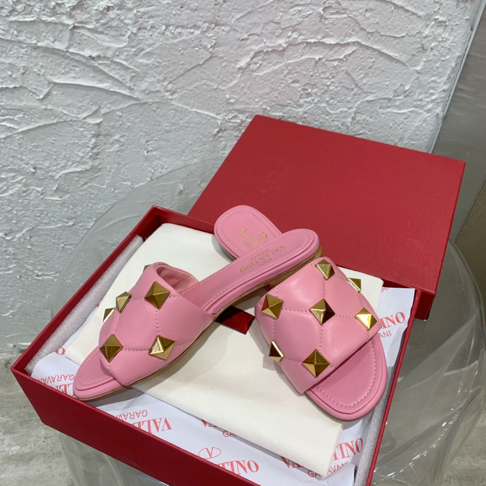 Sandália Valentino Garavani Roman Stud Mules Rosa