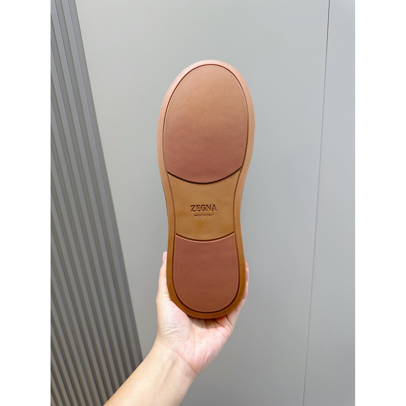 Zegna Triple Stitch Secondskin em Camurça Azul/Laranja
