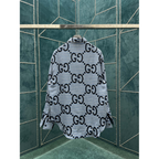 Camisa Gucci Social de algodão estampada GG Azul