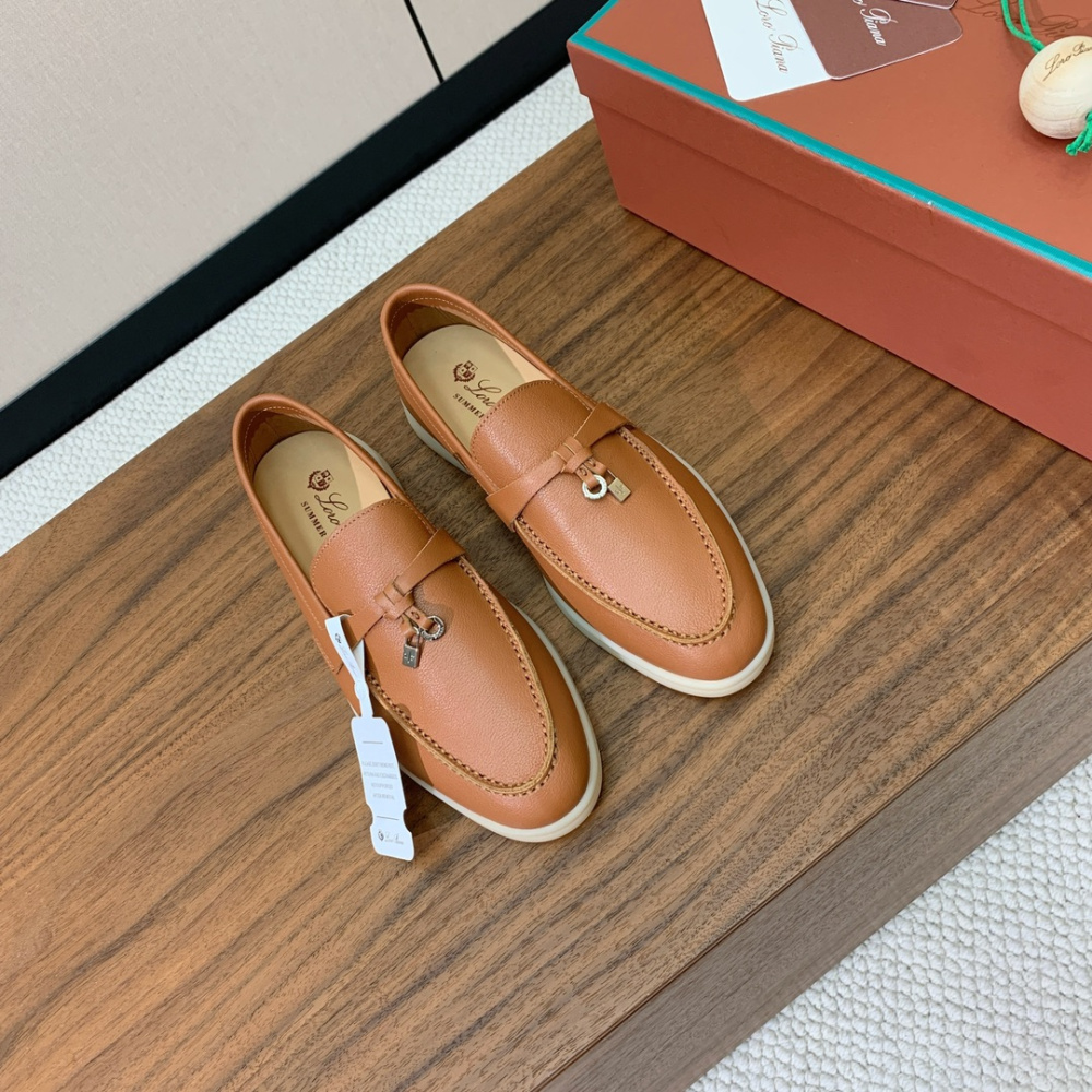 Summer Charms Walk Loro Piana Loafer Couro Marrom