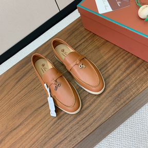 Summer Charms Walk Loro Piana Loafer Couro Marrom