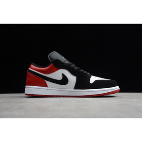 AIR JORDAN 1 LOW BLACK TOE WHITE/BLACK-GYM RED