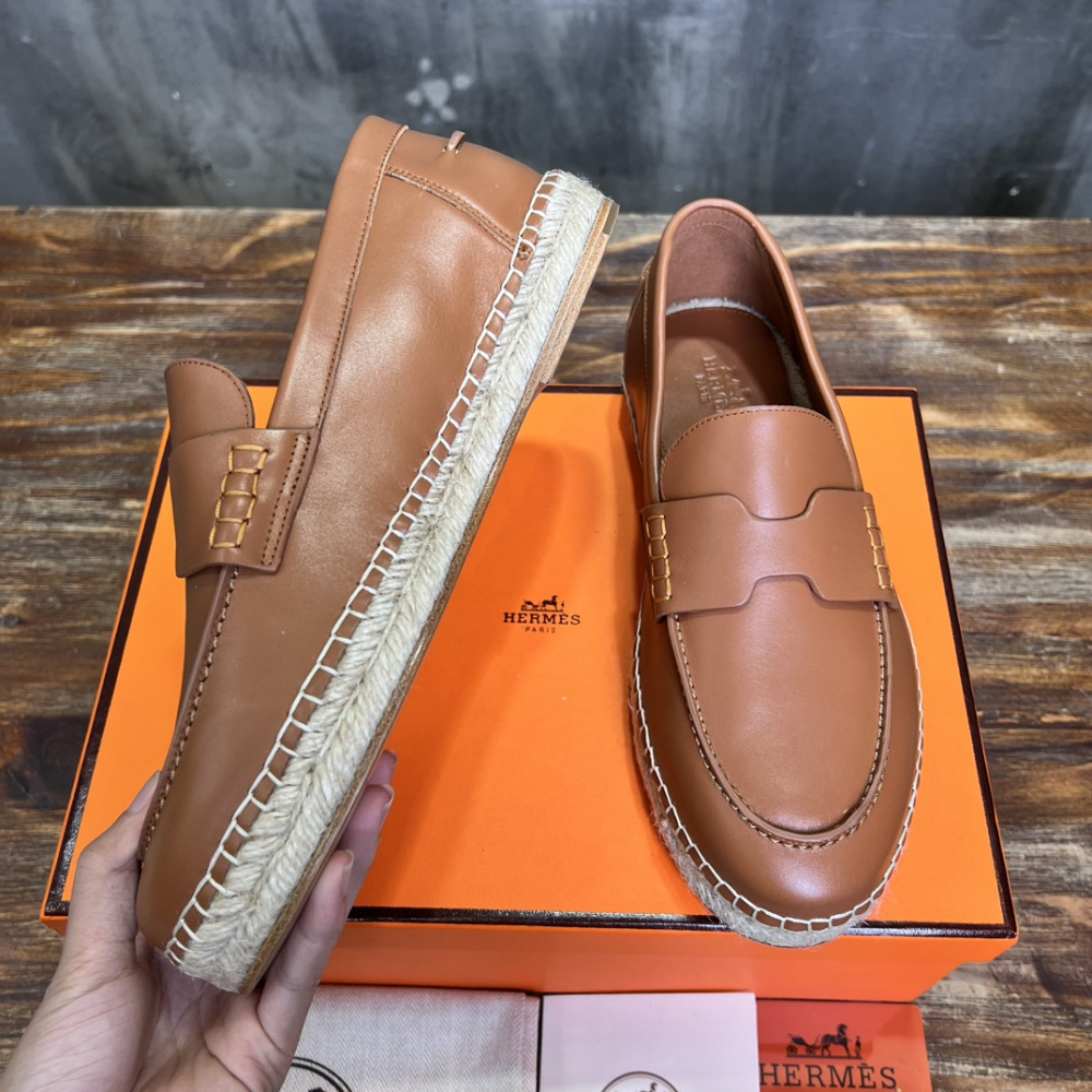 Alpargata TRIP Hermès em Couro Marrom