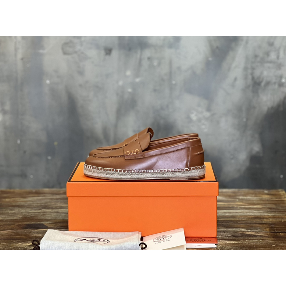 Alpargata TRIP Hermès em Couro Marrom