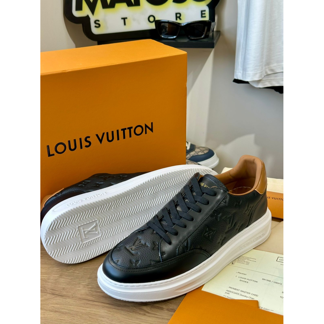 Tênis Louis Vuitton Beverly Hills Preto c/marron
