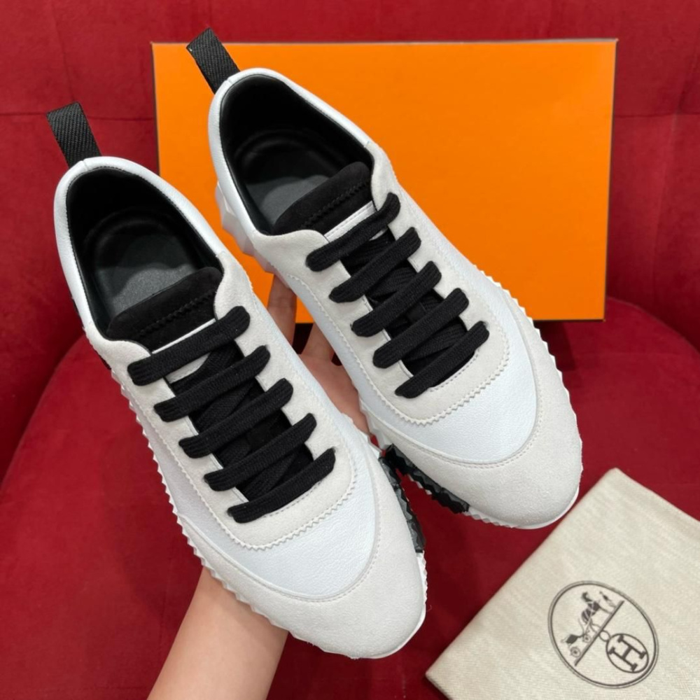 Tênis Hermès Bouncing Couro Branco/Preto