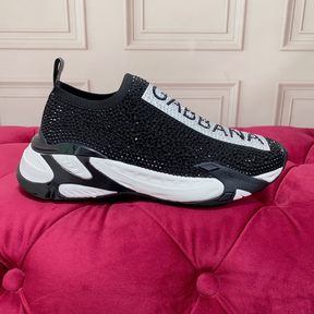 TÊNIS DOLCE & GABBANA FAST WITH FUSIBLE RHINESTONES BLACK
