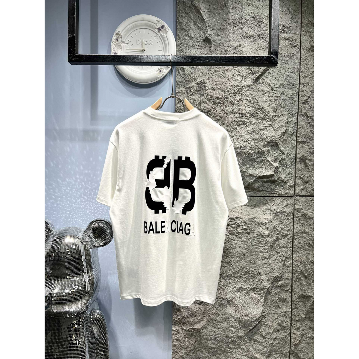 Camiseta de Algodão Balenciaga com estampa de Logo Branca