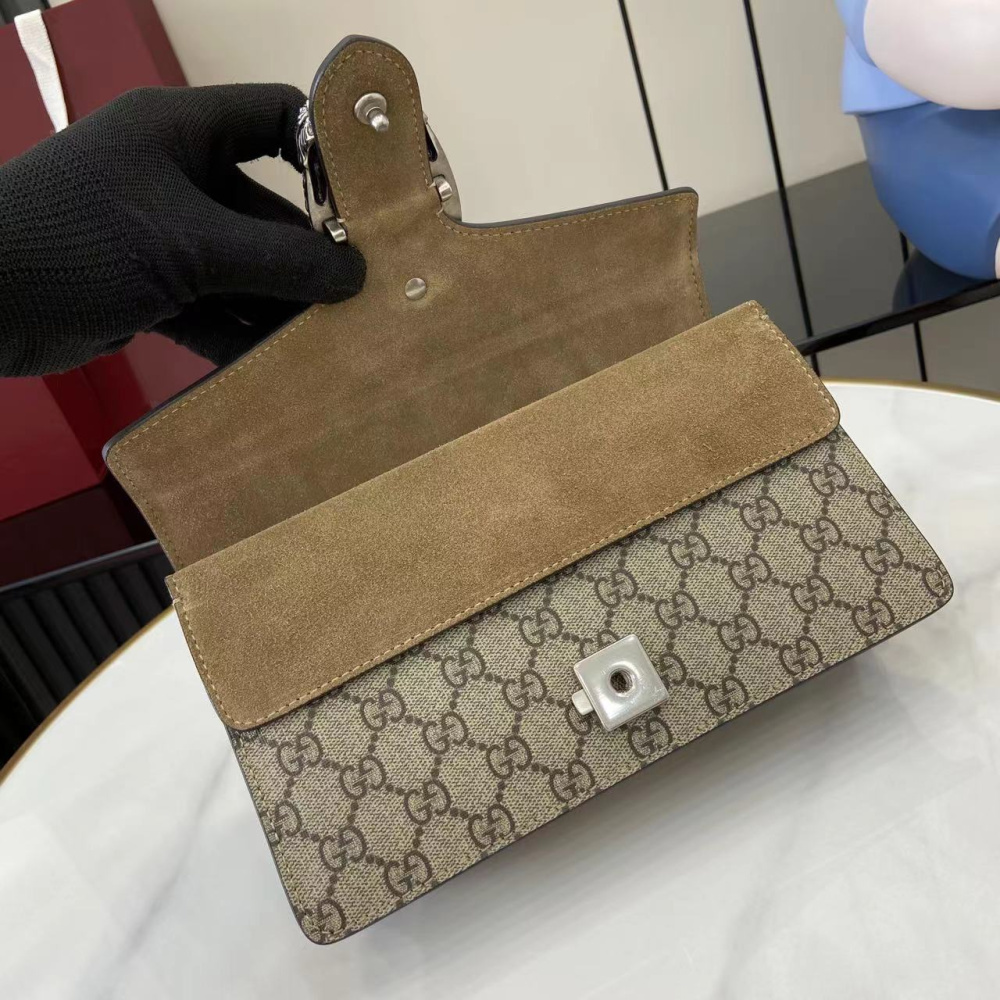Bolsa Gucci Dionysus Estampa GG Marrom Super Mini/Média/Grande