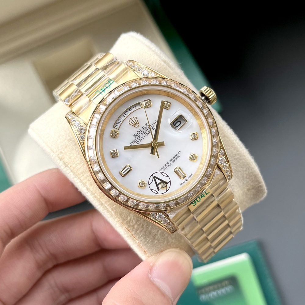 Rolex Day-Date Dourado/Branco