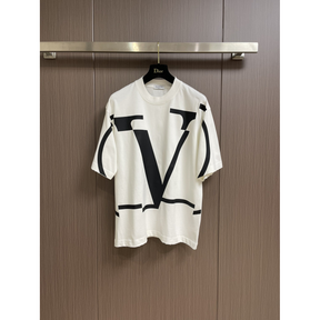 Camisa Valentino de algodão com VLogo Branca