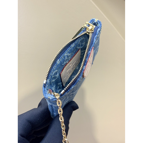 Carteira Louis Vuitton Key Pouch Denim Monogram 12x7x1.5CM