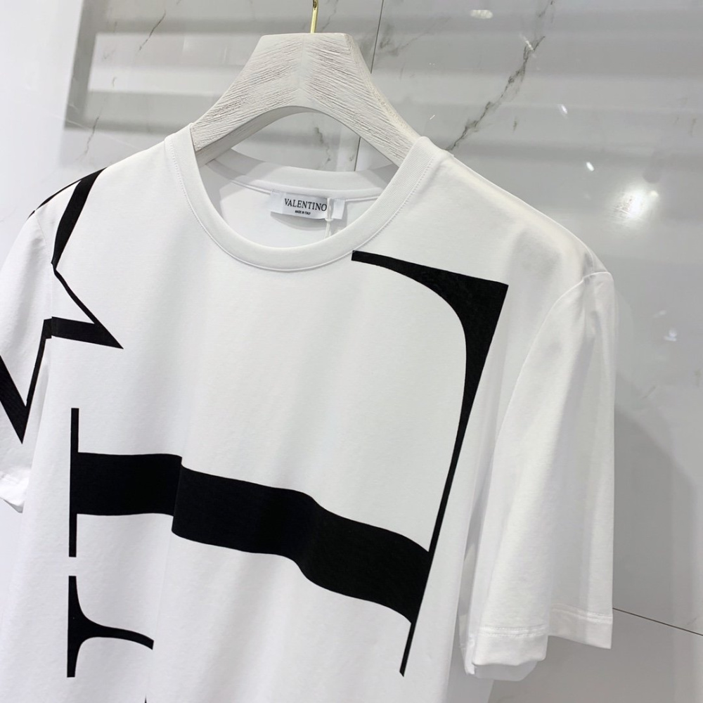 Camisa Valentino em algodão VLTN Logo Vertical com estrela Branca