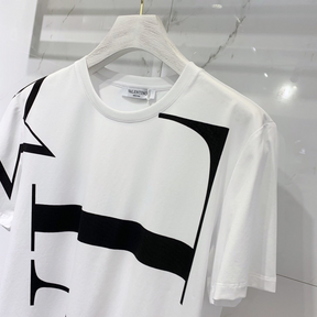 Camisa Valentino em algodão VLTN Logo Vertical com estrela Branca